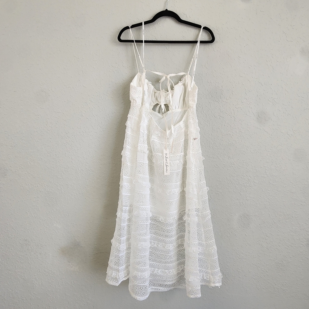For Love And Lemons Cameron White Eyelet Midi Dress Size Large NWT! - Picture 6 of 7